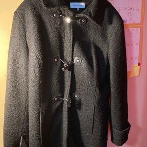 Calvin Klein Women's Black Pea Coat